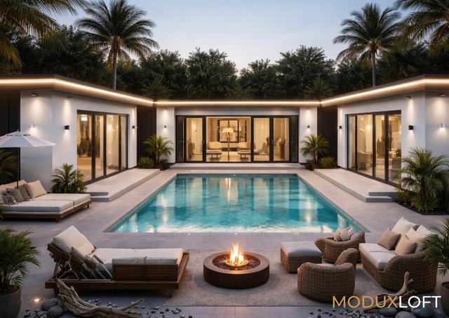 Villa Modular Rural - Diseño Moderno Bioclimático