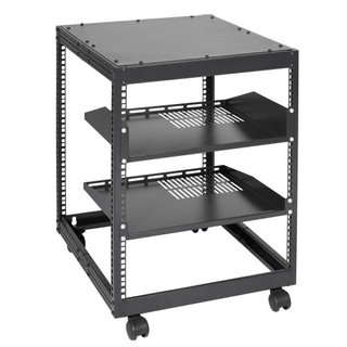 Rack de Servidor Abierto de 12U, Profundidad Ajustable de 58.5-101.6cm, Rack de Servidor de Red Montado en Pared o Independiente, Rack AV de 4 Postes con Ruedas, Soporta Todo Su Equipo de TI de Re...