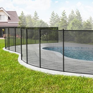 Cerca de piscina, cercas de piscina de 1.2 x 3.7 m para piscinas enterradas, cercas de seguridad para niños removibles, cerca de piscina de fácil instalación DIY, malla de cerca de piscina de PVC ...