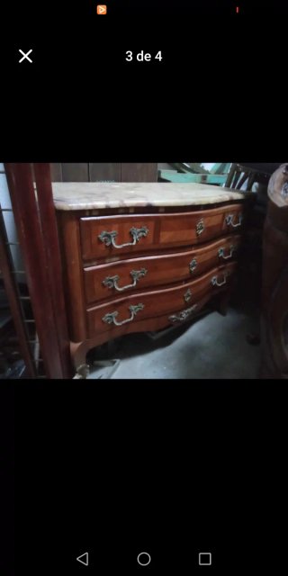 Cómoda vintage de madera y mármol