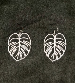 Pendientes Hoja Monstera Blancos
