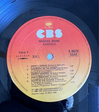 Miguel Bosé - Bandido / vinilo LP