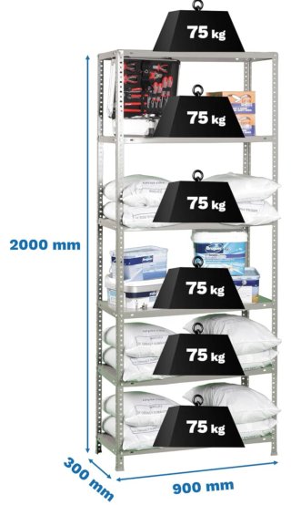 Estantería Metálica blanca 6 Niveles