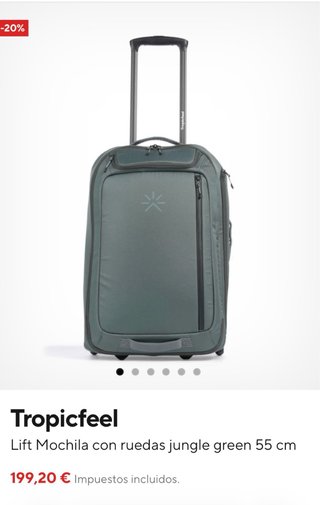 Maleta Tropicfeel Lift 40L Verde Oscuro