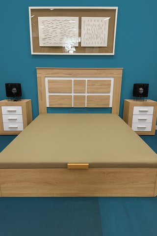 CANAPE+CABEZAL+2 MESITAS EN CAMBRIAN BLANCO NUEVO