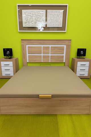 CANAPE+CABEZAL+2 MESITAS EN CAMBRIAN BLANCO NUEVO