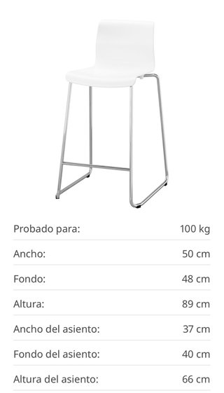 2 Sillas Altas Glenn IKEA Blancas