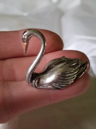 Cavallino a dondolo e cigno in Argento 800