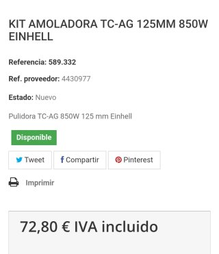 Amoladora Einhell / Radial Pequeña