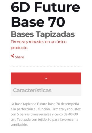 Base tapizada 6D Future + Colchón Thalaxia 135x90