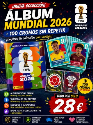 Álbum Panini Mundial 2026 + 100 Cromos