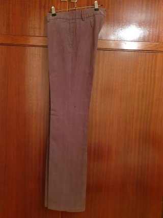 Pantalón de tela tiro bajo ZARA marrón chocolate