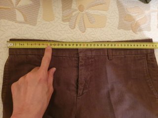 Pantalón de tela tiro bajo ZARA marrón chocolate
