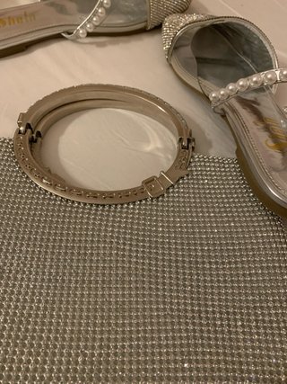 Borsa e sandali donna argento