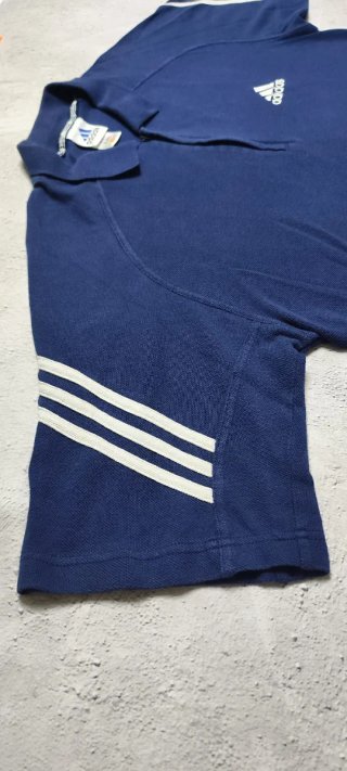 Polo Adidas 90s logos y franjas bordadas Talla L