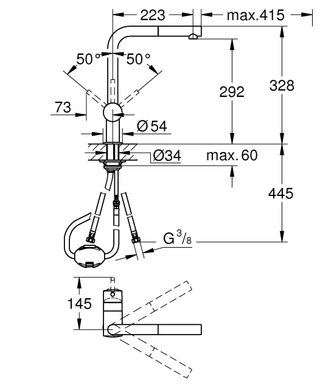 Grifo Cocina Grohe Minta Caño Alto