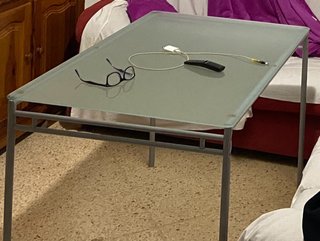 Mesa de salón/comedor cristal y metal