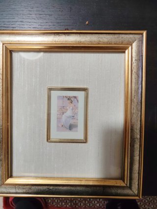 Quadro decorativo beige e oro