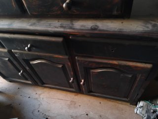 Mueble de cocina madera y cristal