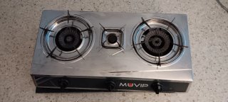 Estufa de gas MUVIP 3 fuegos acero inoxidable