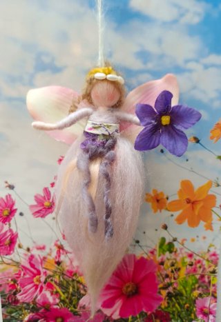 Hada Flor Lila Colgante