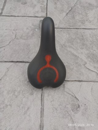 Sillín Gel Bicicleta + Tija Negro/Naranja