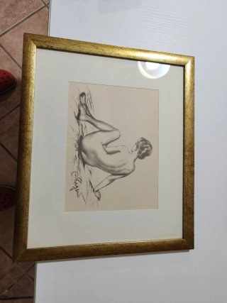 Disegno incorniciato donna nuda