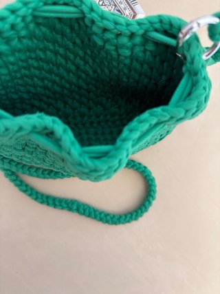 Borsa/Pochette Secchiello Intrecciata Verde