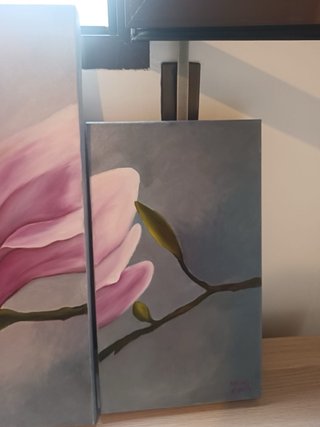 Conjunto 4 cuadros flores pintados a mano