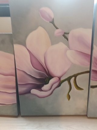Conjunto 4 cuadros flores pintados a mano
