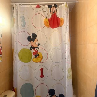 Cortina de ducha infantil Mickey Mouse y barra