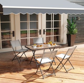 Conjunto Mesa y 4 Sillas Jardín Plegable