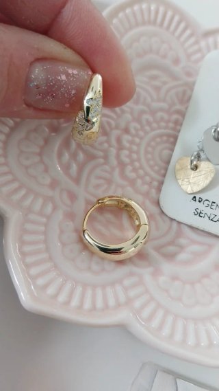 Orecchini Argento Placcato Oro Cuore