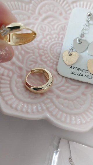 Orecchini Argento Placcato Oro Cuore