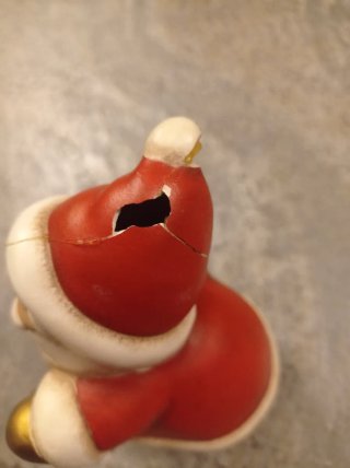 Babbo Natale con lanterna in ceramica