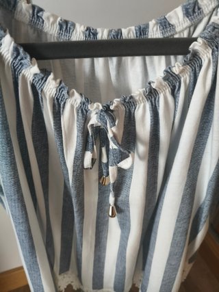 Blusa Boho Algodón Rayas