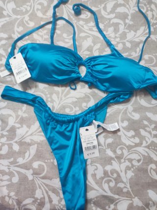 Bikini azul metalizado talla L
