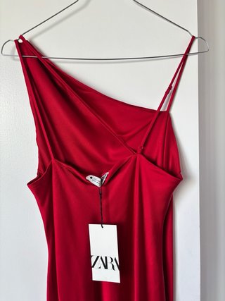 Abito lungo monospalla Zara rosso