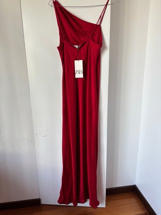 Abito lungo monospalla Zara rosso