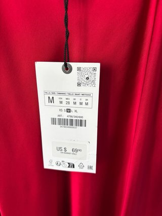 Abito lungo monospalla Zara rosso