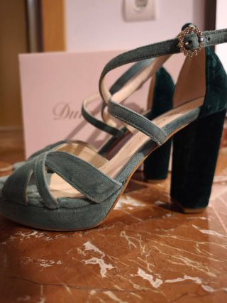 Zapatos de novia verde salvia t.38