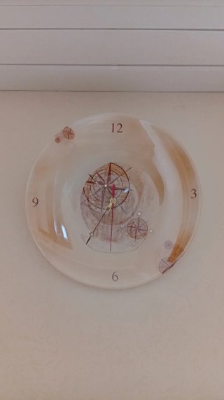 Orologio da Muro Firmato Ceramica e Vetro