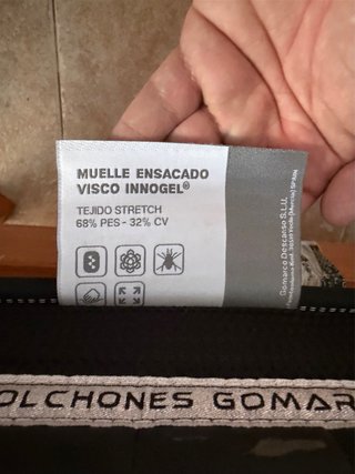 Colchón y base tapizada 2x2m