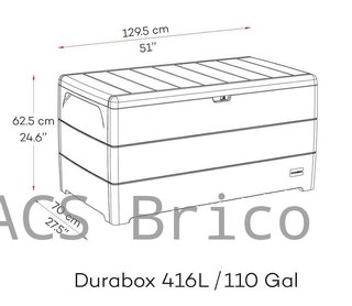 Baúl Arcón PVC 416 L Marrón - 70x129x62 cm - Duramax