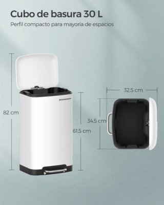 Cubo basura Songmics 30L cierre suave