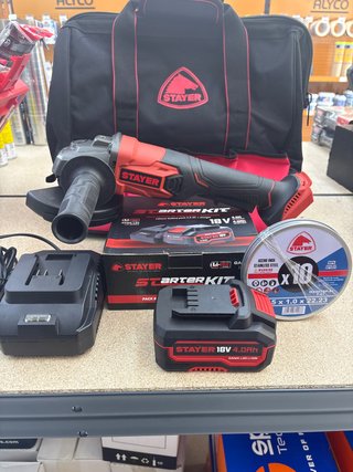 Amoladora Angular Stayer 18V Starter Kit