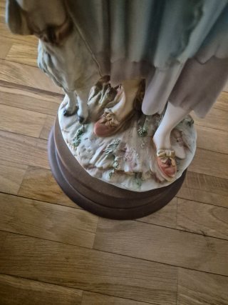 Figura Porcelana Vintage Pastora con Cordero