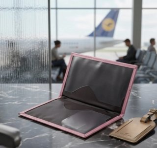 Funda pasaporte y tarjetas rosa