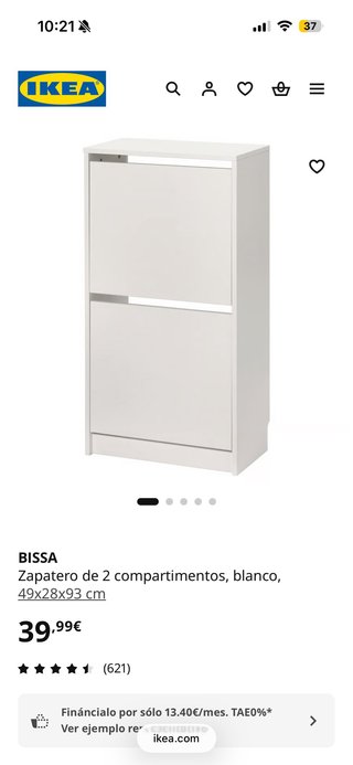Zapatero BISSA IKEA blanco a estrenar
