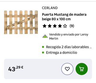 Puerta valla madera 2 ud